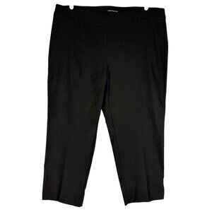 Counterparts Womens Luxe Soft Stretch Mid Rise Black Crop Pants Plus Size 2X NEW